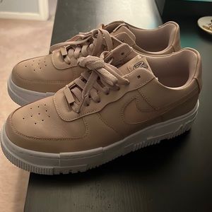 Nike Women's Sneakers in Tan and White